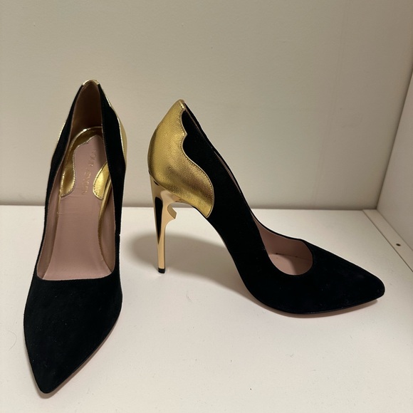 Nour Jensen New York Lorraine Heels-size 38 (US 7.5) velvet/leather - Picture 2 of 6